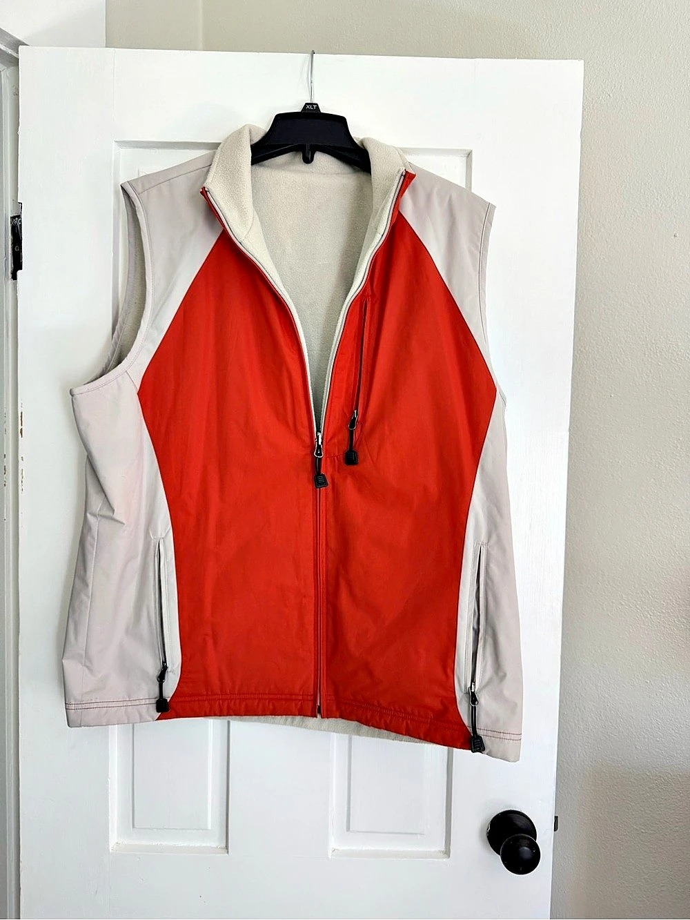 IZOD PerformX Reversible Fleece Vest Red & Gray Large